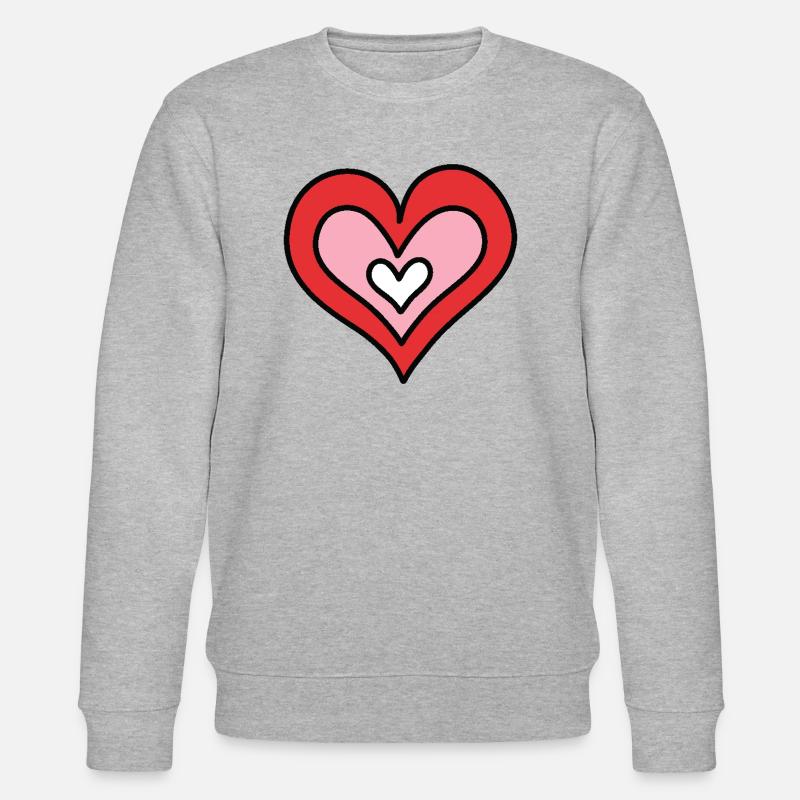 Coeur dessiné à la main - Sweat bio CHANGER Stanley/Stella Unisexe - gris chiné