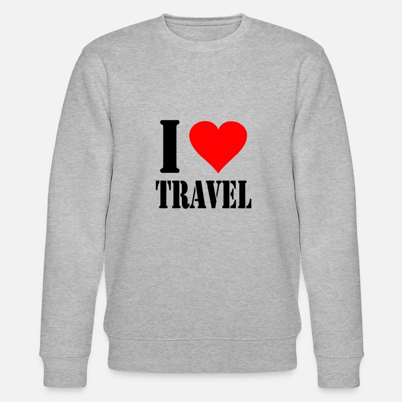 I Love Travel - Sweat bio CHANGER Stanley/Stella Unisexe - gris chiné