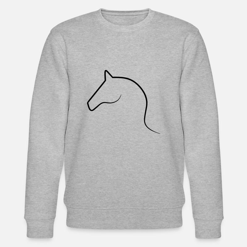 Line Art Pferd - Stanley/Stella Unisex Bio-Sweatshirt CHANGER  - Grau meliert