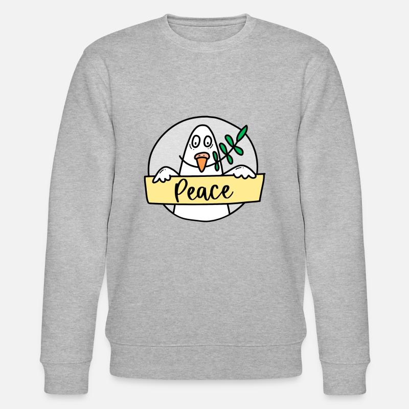 Friedenstaube "Peace" - Stanley/Stella Unisex Bio-Sweatshirt CHANGER  - Grau meliert