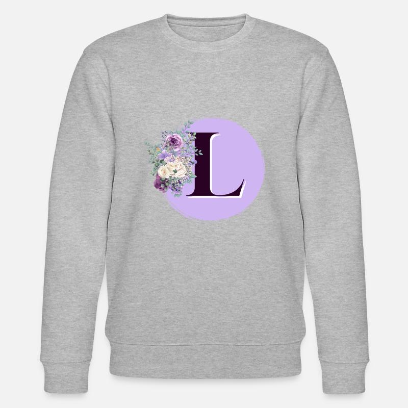 Buchstabe L Blumen Blumenkrone - Stanley/Stella Unisex Bio-Sweatshirt CHANGER  - Grau meliert