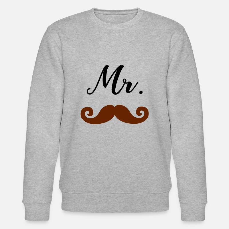 Mr Moustache - Stanley/Stella Unisex Bio-Sweatshirt CHANGER  - Grau meliert