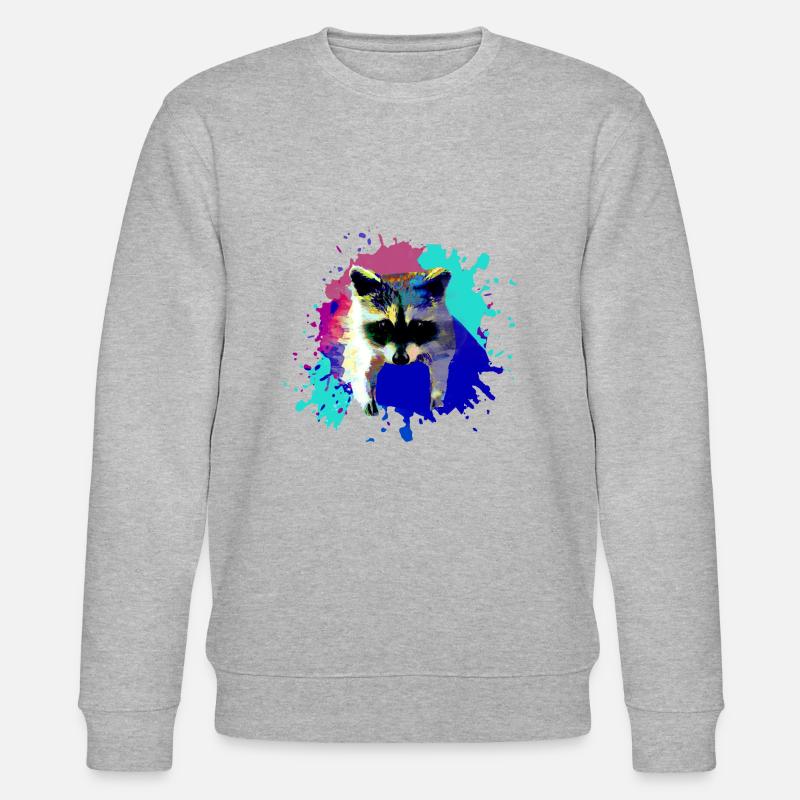 waschbär,bär,graffiti,malerei,blau,farbklecks - Stanley/Stella Unisex Bio-Sweatshirt CHANGER  - Grau meliert