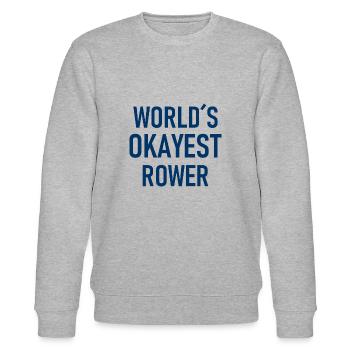 Aviron - Rameur le plus correct du monde - Rudern - Ruderer - Sweat bio CHANGER Stanley/Stella Unisexe - gris chiné - Devant - Nik (191cm) & Marisol (170cm)