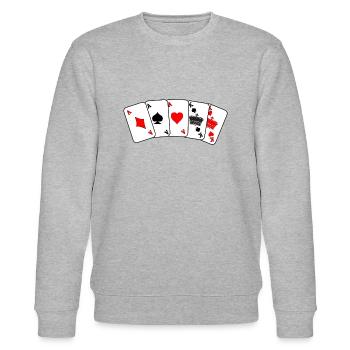 Poker - Stanley/Stella Unisex Bio-Sweatshirt CHANGER  - Grau meliert - Vorne - Nik (191cm) & Marisol (170cm)
