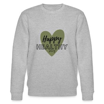 Happy Healthy Sexy - Stanley/Stella Unisex Bio-Sweatshirt CHANGER  - Grau meliert - Vorne - Nik (191cm) & Marisol (170cm)