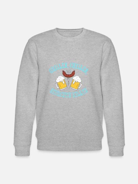 Grillen, Chillen, Bierchen killen - Stanley/Stella Unisex Bio-Sweatshirt CHANGER  - Grau meliert