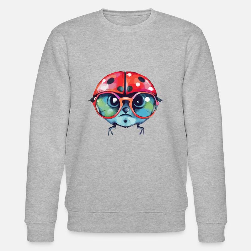 Iza bespectacled ladybug - Stanley/Stella CHANGER Unisex Organic Sweatshirt - heather grey