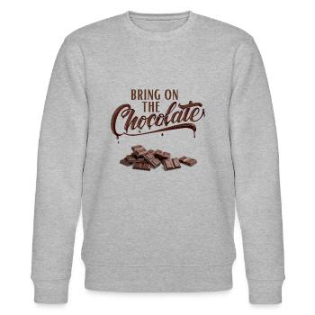 Apportez le chocolat - Schokoliebe - Sweat bio CHANGER Stanley/Stella Unisexe - gris chiné - Devant - Nik (191cm) & Marisol (170cm)