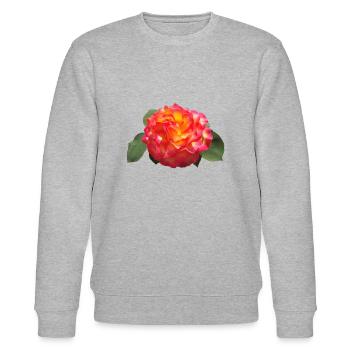 Rote FRÜHLINGSROSE - Stanley/Stella Unisex Bio-Sweatshirt CHANGER  - Grau meliert - Vorne - Nik (191cm) & Marisol (170cm)