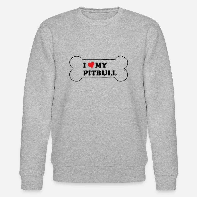 ICH LIEBE MEINEN PITBULL - Stanley/Stella Unisex Bio-Sweatshirt CHANGER  - Grau meliert