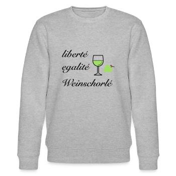 Liberté égalité Weinschorle - Stanley/Stella Unisex Bio-Sweatshirt CHANGER  - Grau meliert - Vorne - Nik (191cm) & Marisol (170cm)