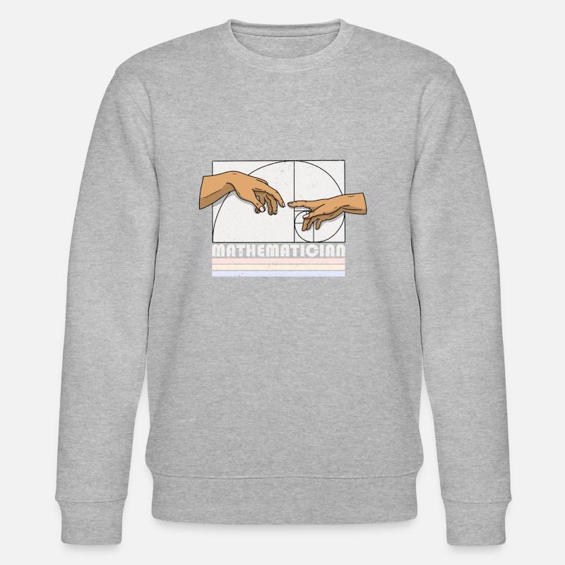 Erschaffung Adams Fibonacci Mathe Kunst - Stanley/Stella Unisex Bio-Sweatshirt CHANGER  - Grau meliert