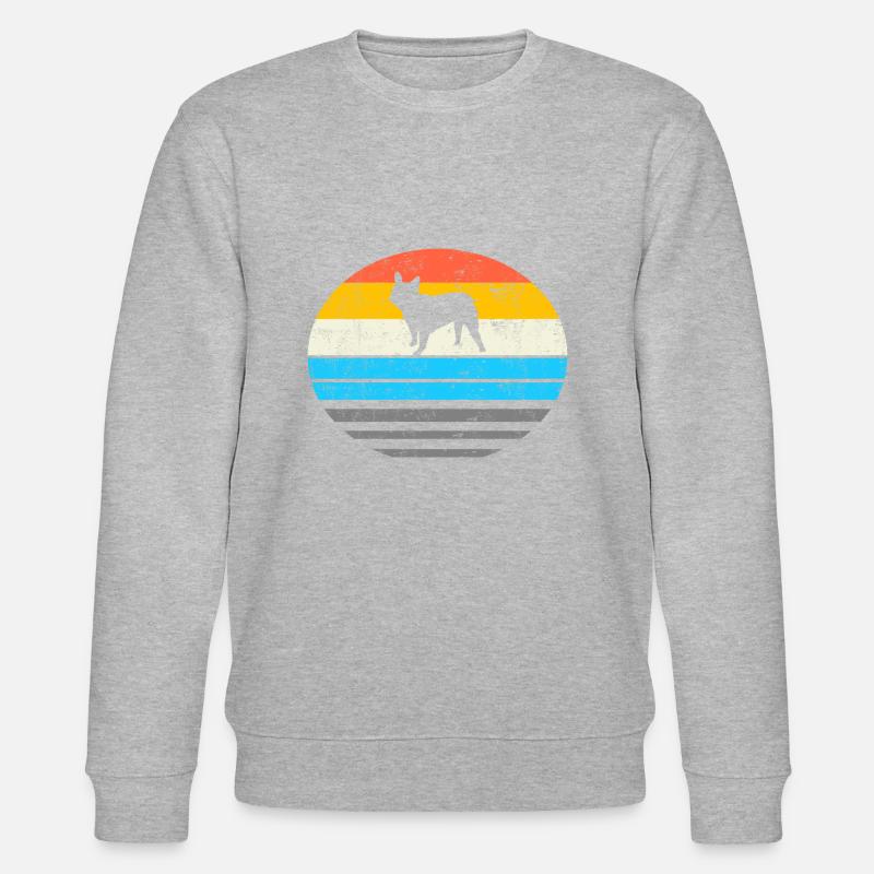 Cadeau Rétro Bouledogue Français - Sweat bio CHANGER Stanley/Stella Unisexe - gris chiné