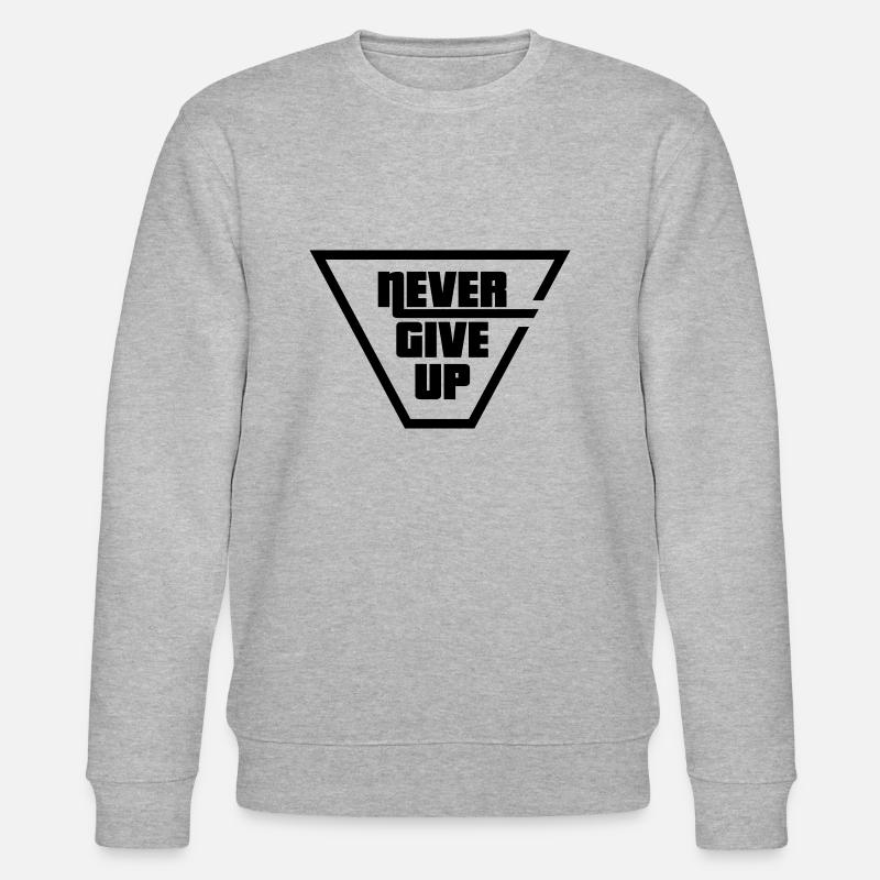 NEVER GIVE UP - Stanley/Stella Unisex Bio-Sweatshirt CHANGER  - Grau meliert