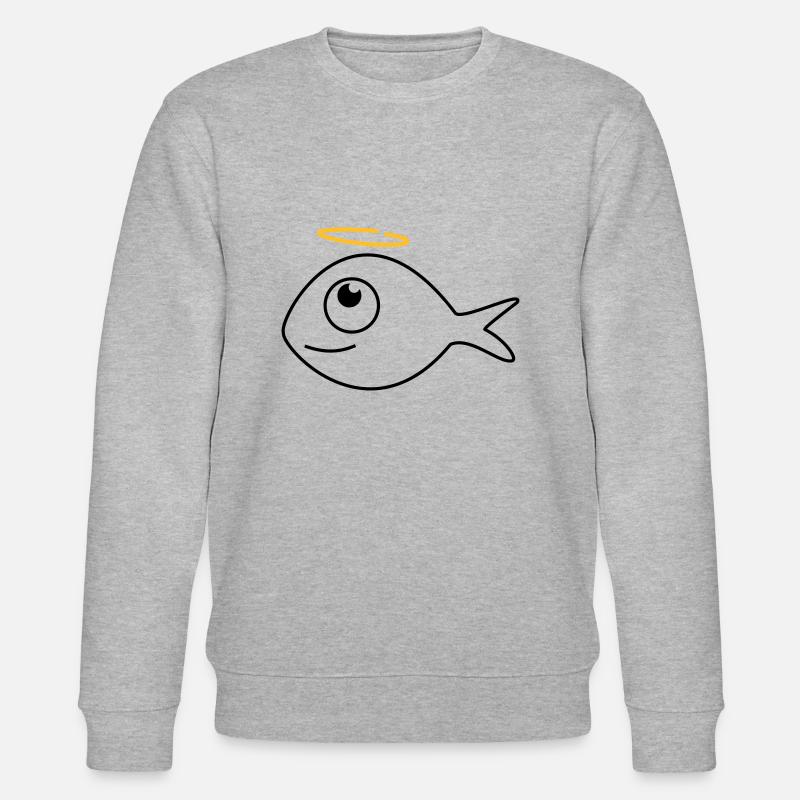 Fisch Ronny der Engel - Stanley/Stella Unisex Bio-Sweatshirt CHANGER  - Grau meliert