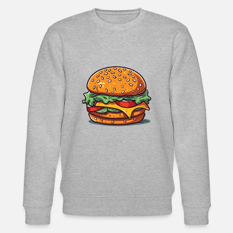 Ein riesiger Burger - Stanley/Stella Unisex Bio-Sweatshirt CHANGER  - Grau meliert