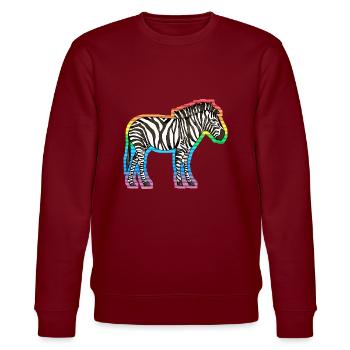Zebra - Stanley/Stella Unisex Bio-Sweatshirt CHANGER  - Burgunderrot - Vorne - Nik (191cm) & Marisol (170cm)