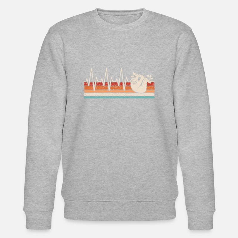 Faultier Herzschlag - Stanley/Stella Unisex Bio-Sweatshirt CHANGER  - Grau meliert