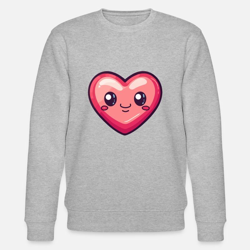 Coeur Comic Love Saint-Valentin - Sweat bio CHANGER Stanley/Stella Unisexe - gris chiné