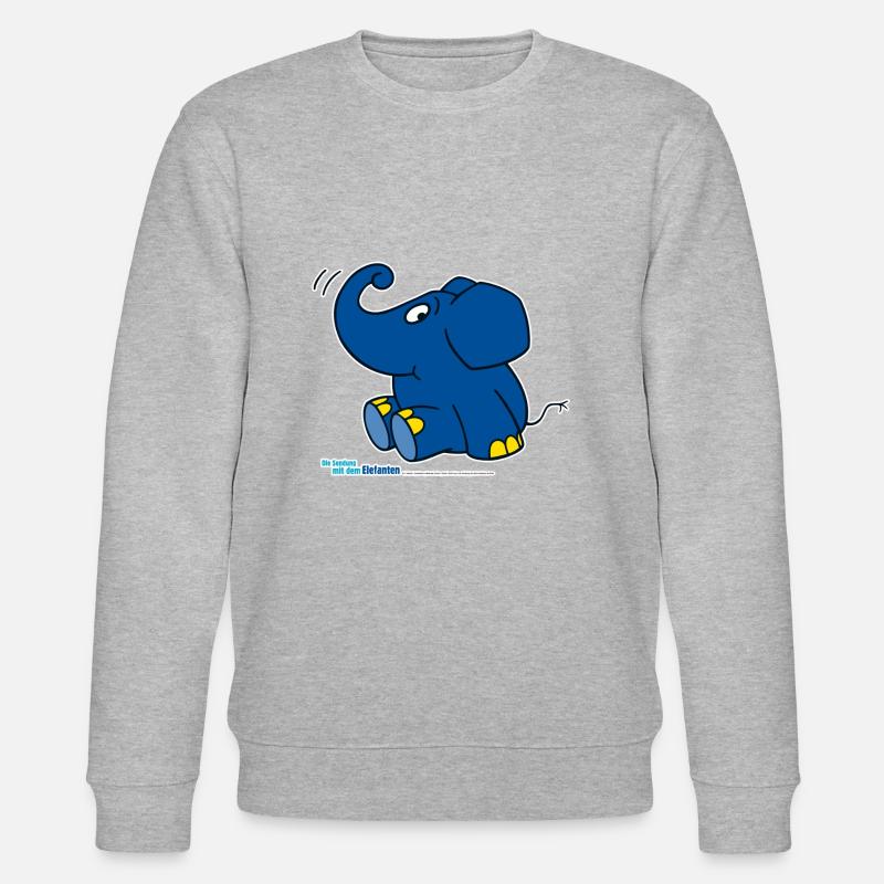 Der Elefant - sitzend - Stanley/Stella Unisex Bio-Sweatshirt CHANGER  - Grau meliert