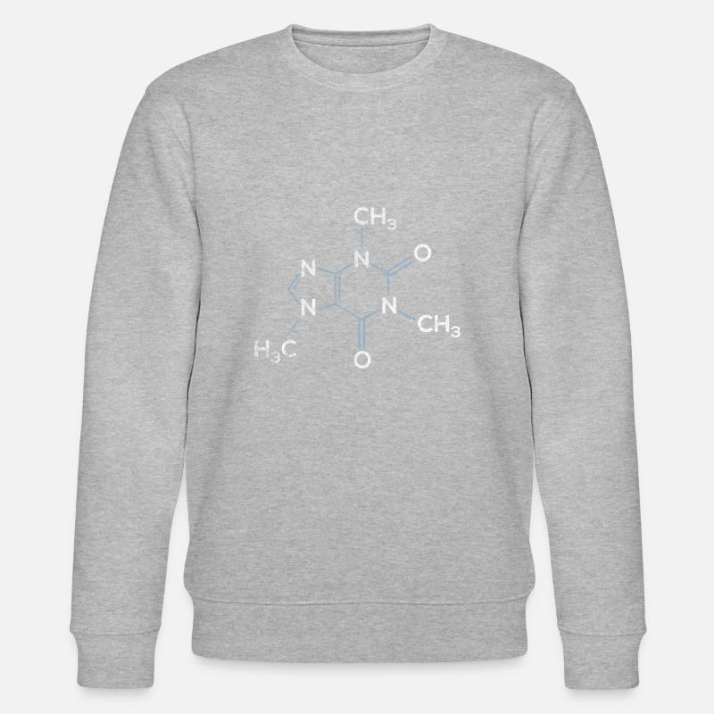 Caffeine Molecule Gift - Stanley/Stella CHANGER Unisex Organic Sweatshirt - heather grey