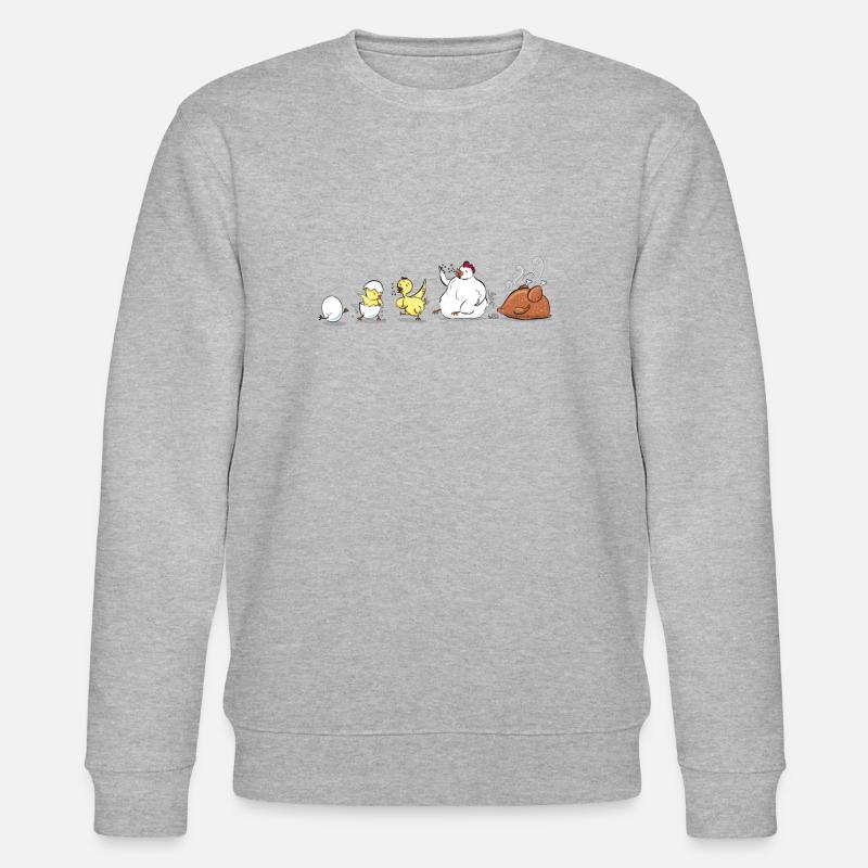 Evolution Of Chicken - Stanley/Stella Unisex Bio-Sweatshirt CHANGER  - Grau meliert