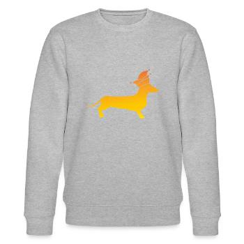Dackel Alaaf - Stanley/Stella Unisex Bio-Sweatshirt CHANGER  - Grau meliert - Vorne - Nik (191cm) & Marisol (170cm)