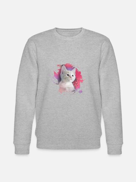 kitten,cat,kitten,graffiti,painting,pink - Stanley/Stella CHANGER Unisex Organic Sweatshirt - heather grey