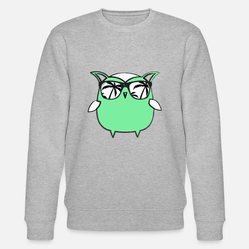 Eule, Comic, nerd, mint,urlaub,palmen,sonnenbrille - Stanley/Stella Unisex Bio-Sweatshirt CHANGER  - Grau meliert