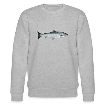Lachs - Stanley/Stella Unisex Bio-Sweatshirt CHANGER  - Grau meliert - Vorne - Nik (191cm) & Marisol (170cm)