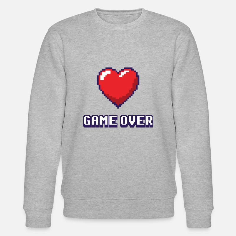Game Over lila 2 - Stanley/Stella Unisex Bio-Sweatshirt CHANGER  - Grau meliert