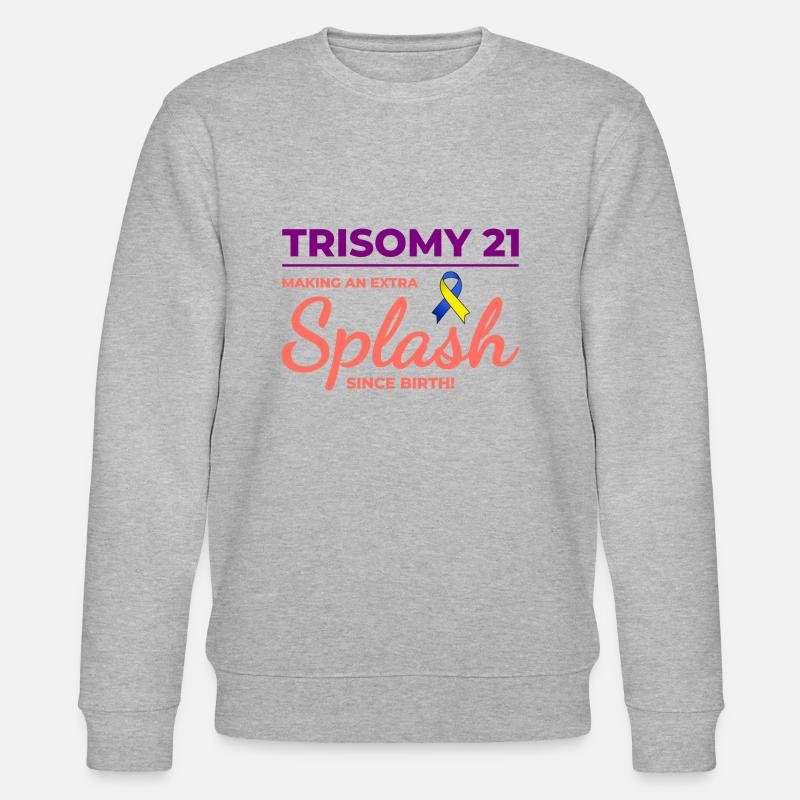 Down-Syndrom-Bewusstsein Trisomie 21 Splash - Stanley/Stella Unisex Bio-Sweatshirt CHANGER  - Grau meliert