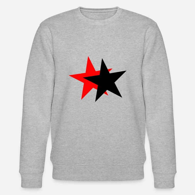 Sterne - schwarz rot - Stanley/Stella Unisex Bio-Sweatshirt CHANGER  - Grau meliert