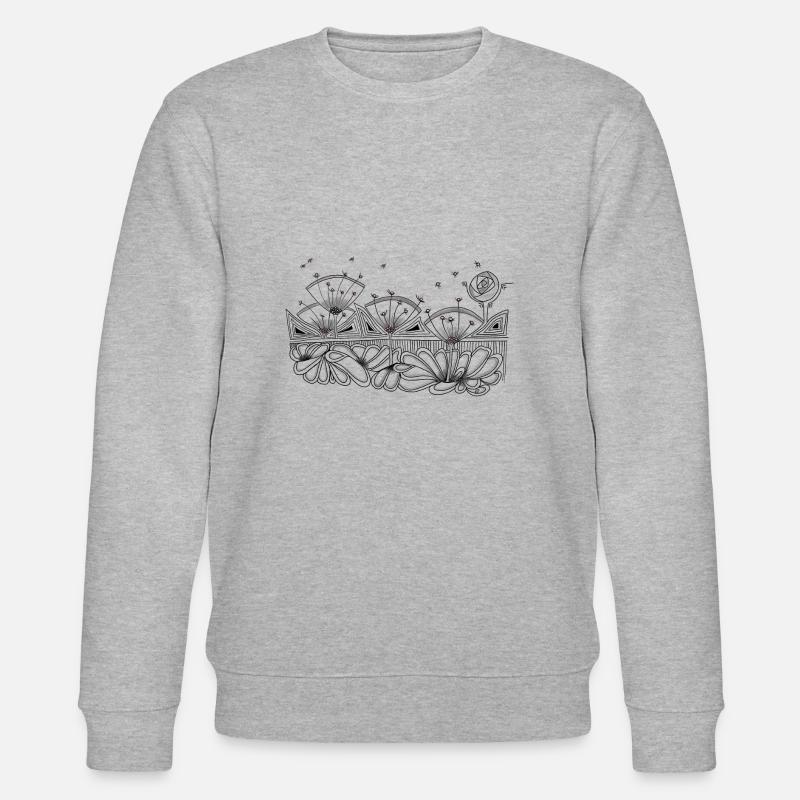 zentangle blumen nr 2 - Stanley/Stella Unisex Bio-Sweatshirt CHANGER  - Grau meliert