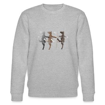 tanzende Kuehe - Stanley/Stella Unisex Bio-Sweatshirt CHANGER  - Grau meliert - Vorne - Nik (191cm) & Marisol (170cm)