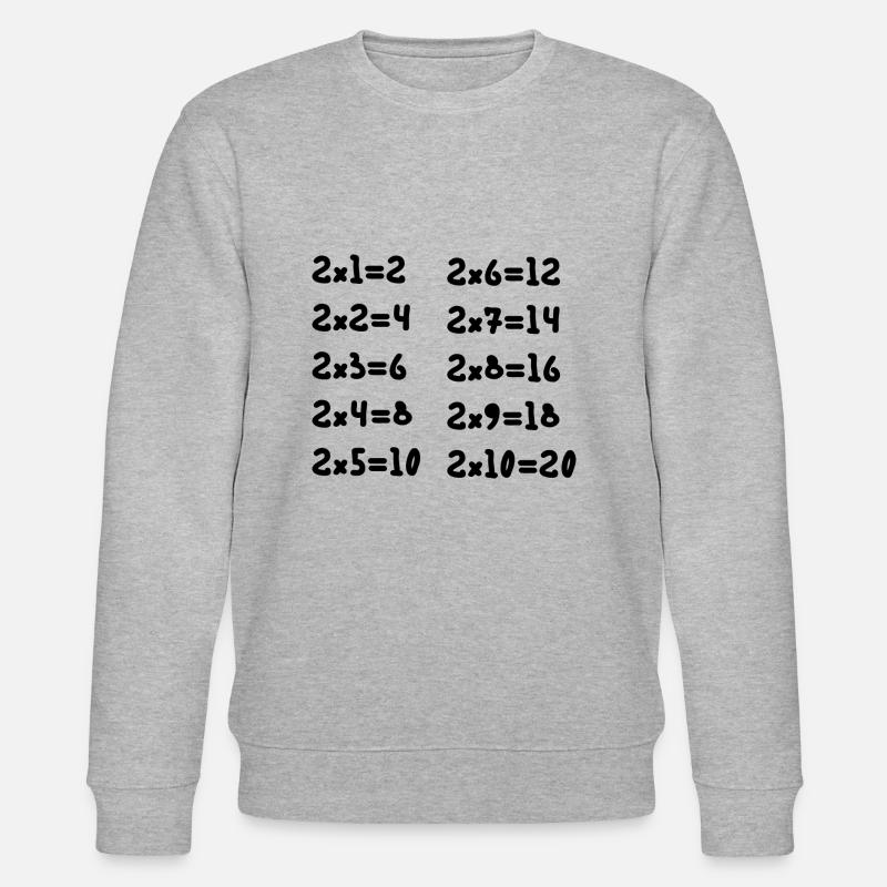 Two multiplication table - Stanley/Stella CHANGER Unisex Organic Sweatshirt - heather grey