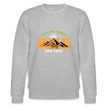 All good things are wild and free - Stanley/Stella Unisex Bio-Sweatshirt CHANGER  - Grau meliert - Vorne - Nik (191cm) & Marisol (170cm)