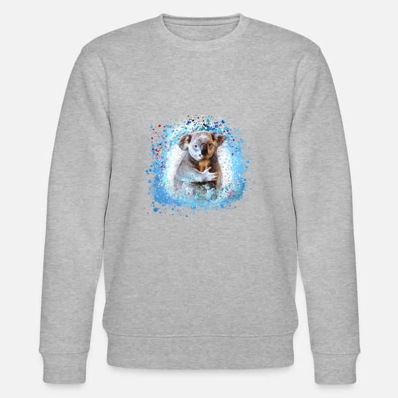 koala,blue,graffiti,painting,koala bear - Stanley/Stella CHANGER Unisex Organic Sweatshirt - heather grey