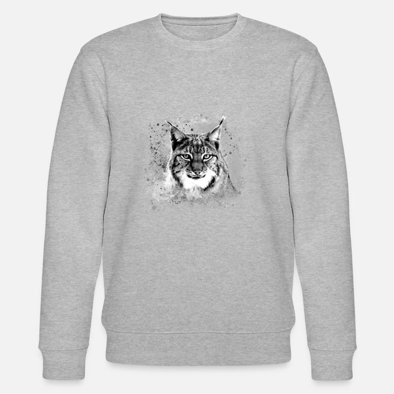 wildkatze,luchs,grau,graffiti,malerei,katze - Stanley/Stella Unisex Bio-Sweatshirt CHANGER  - Grau meliert