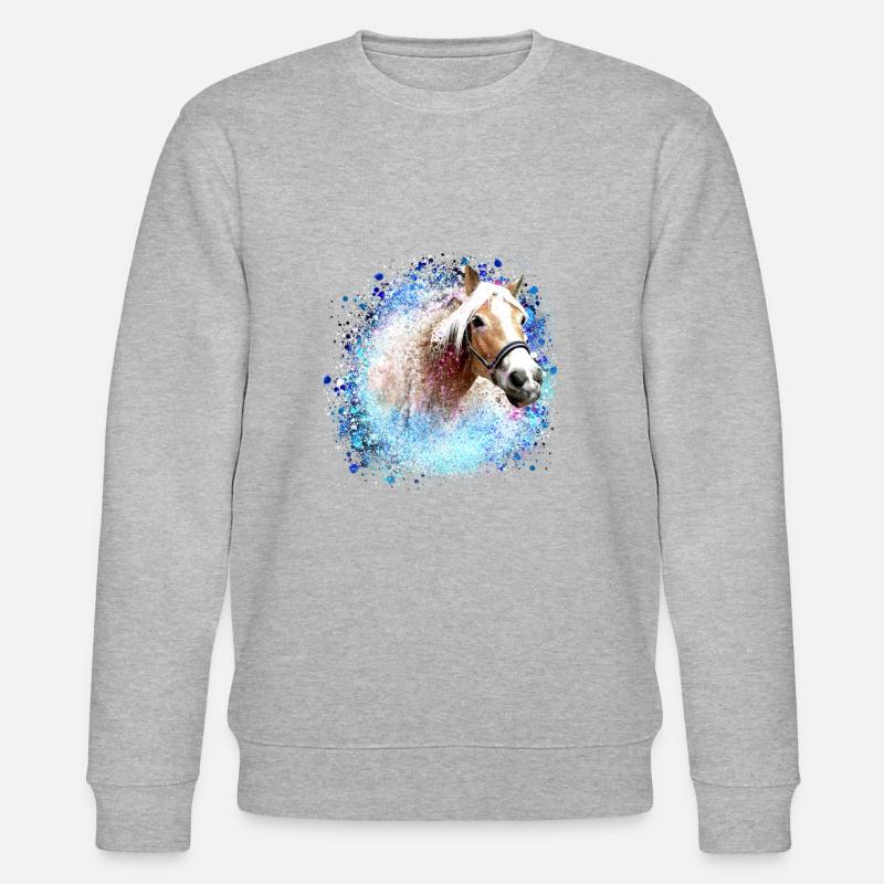 cheval,haflinger, graffiti, peinture,bleu, chevaux, - Sweat bio CHANGER Stanley/Stella Unisexe - gris chiné