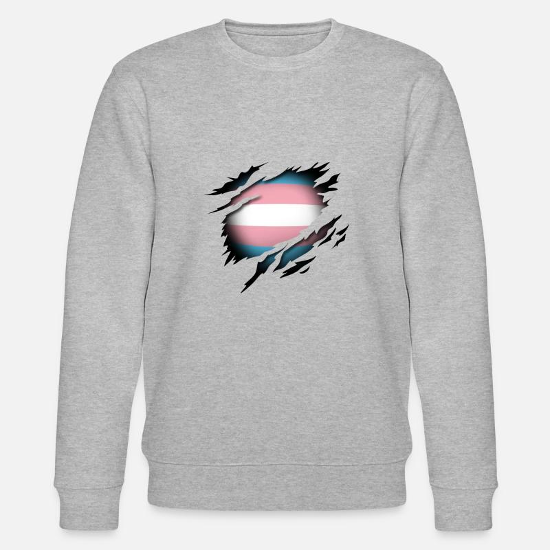 Transgender Pride im Herzen - Stanley/Stella Unisex Bio-Sweatshirt CHANGER  - Grau meliert