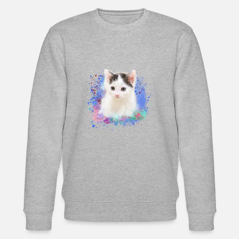 kitten,cat,kitten,graffiti,painting - Stanley/Stella CHANGER Unisex Organic Sweatshirt - heather grey