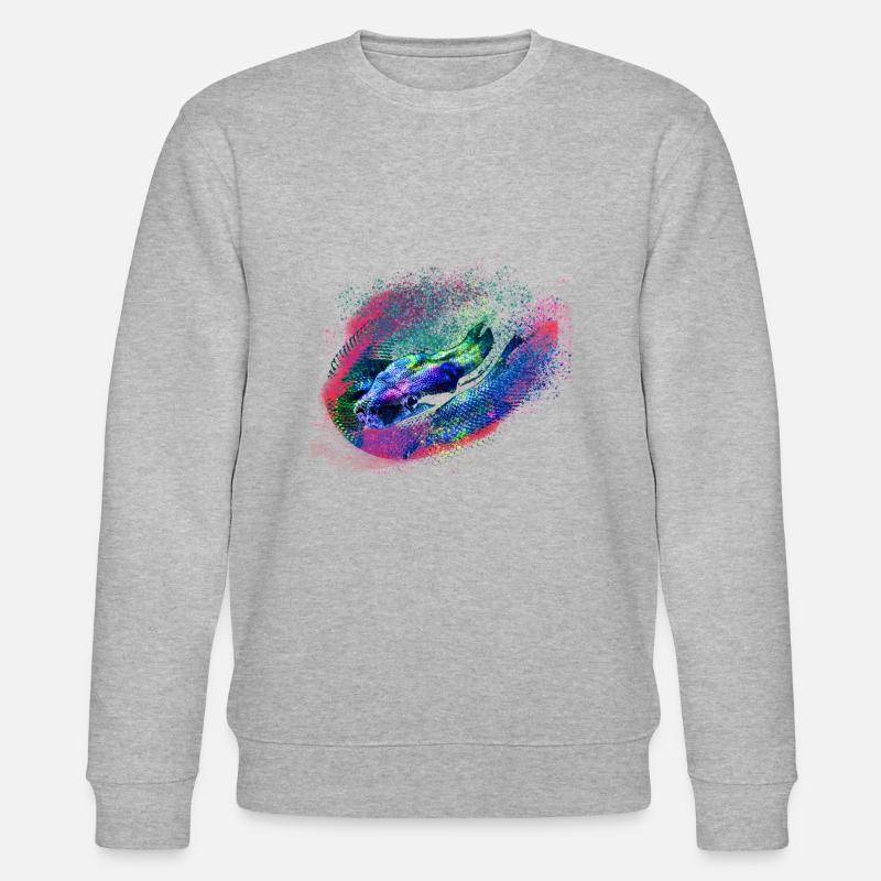 schlange,bunt,reptil,foto,nachts,cobra - Stanley/Stella Unisex Bio-Sweatshirt CHANGER  - Grau meliert
