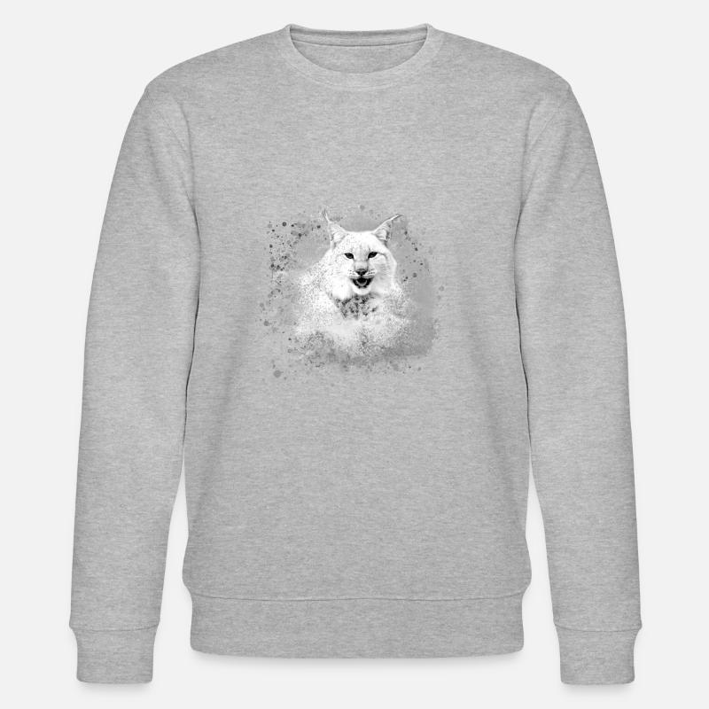 wildkatze,luchs,weiss,graffiti,malerei,katze - Stanley/Stella Unisex Bio-Sweatshirt CHANGER  - Grau meliert
