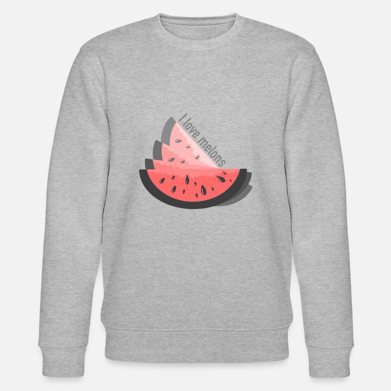 Ich liebe Melonen - Stanley/Stella Unisex Bio-Sweatshirt CHANGER  - Grau meliert