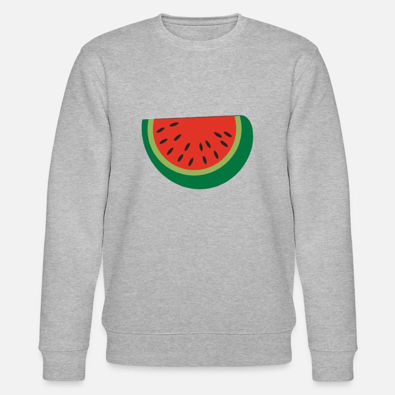Wassermelone Illustration Geschenkidee - Stanley/Stella Unisex Bio-Sweatshirt CHANGER - Grau meliert