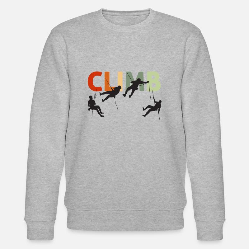 Klettern Klettersteig Retro - Stanley/Stella Unisex Bio-Sweatshirt CHANGER  - Grau meliert