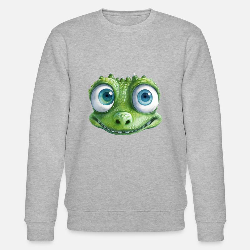 Krokodil Illustration Aquarell - Stanley/Stella Unisex Bio-Sweatshirt CHANGER  - Grau meliert