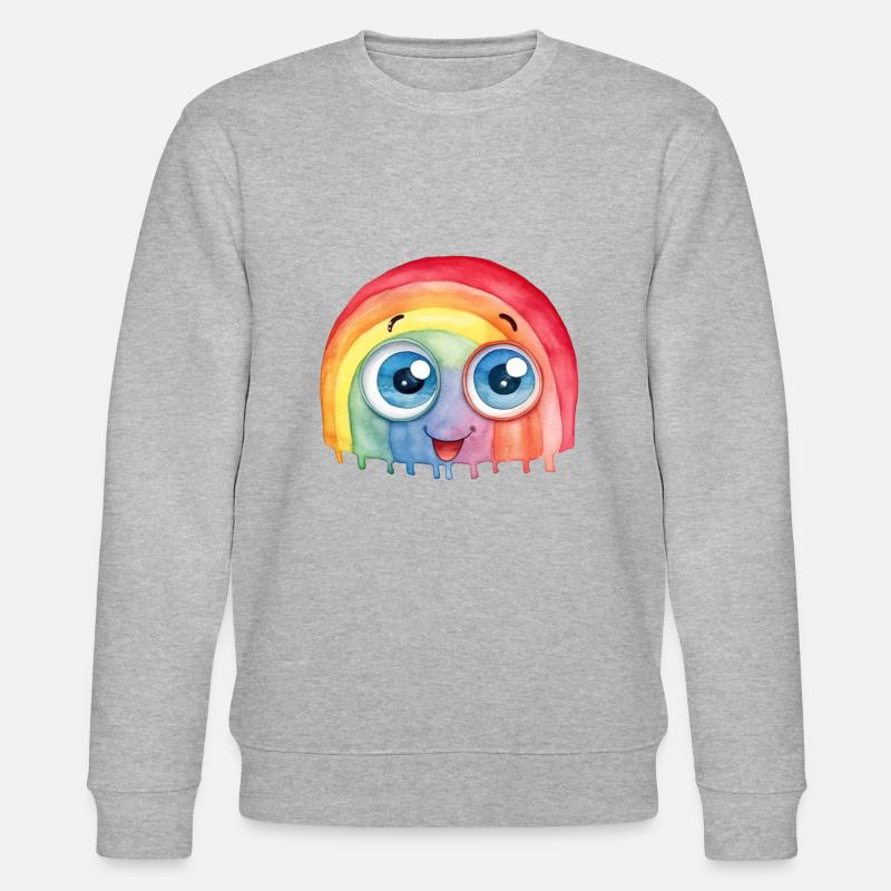 Dessin à l’aquarelle arc-en-ciel - Sweat bio CHANGER Stanley/Stella Unisexe - gris chiné